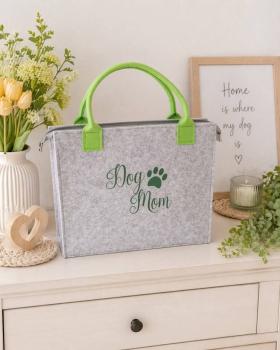 Filz Shopper mit Zipp "Dog Mom"