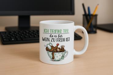 Keramiktasse "Ich trinke Tee"