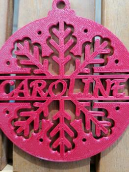 Preview: Personalisierter Weihnachtsanhänger Schneeflocke