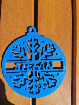 Preview: Personalisierter Weihnachtsanhänger Schneeflocke