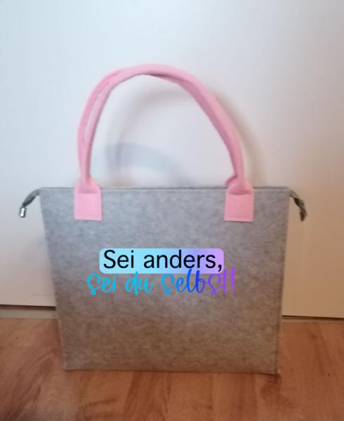 Filz Shopper "Sei anders"