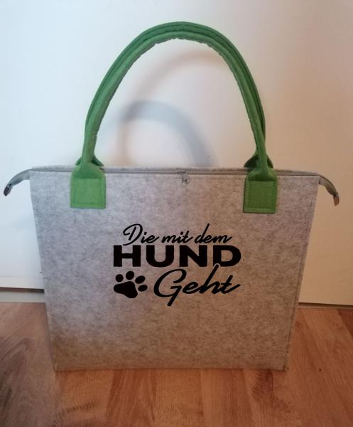 Filz Shopper "Hund gehen"