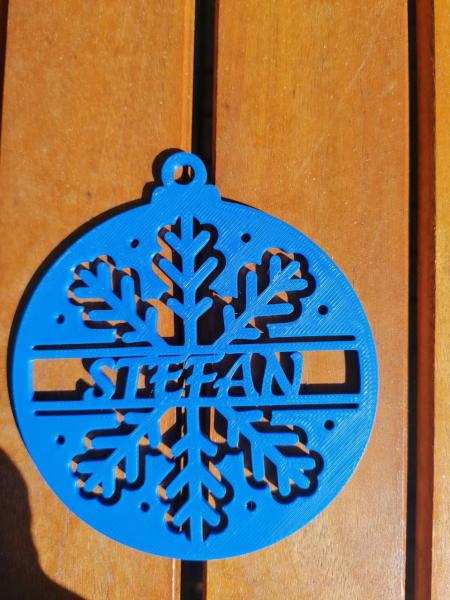 Personalisierter Weihnachtsanhänger Schneeflocke